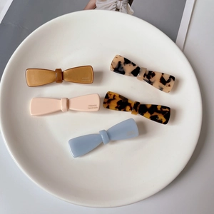 Vintage Acetate Bowknot Hair Clip Red French Handmade Bow Hairpin Cute High Quality Side Clip For Women Fashion Hair Accessories