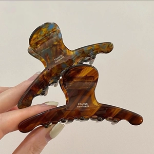 Elegante Pinza per Capelli in Acetato Tartarugato per Donna Fatto a Mano Stile Francese Accessori per Capelli