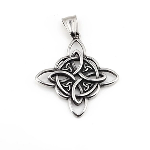 Vintage Keltenknoten Anhänger Halskette aus oxidiertem Edelstahl für Herren