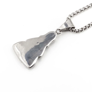 Sleek silver Buddha head pendant with box chain, minimalist hip-hop style necklace for men
