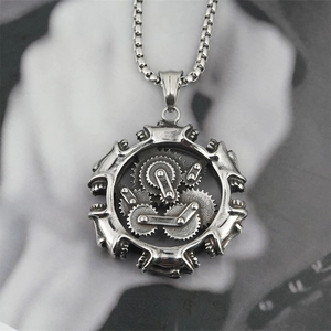 Steampunk Mechanische Zahnrad Totenkopf Anhänger Halskette Edelstahl Retro Industrie Distressed Hip Hop Schmuck Für Herren Damen
