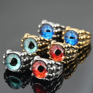 Bague Rétro Œil Maléfique pour Hommes Femmes Gothique Griffe de Dragon Punk Rock Bijoux en Acier Inoxydable Vintage Biker Cadeau