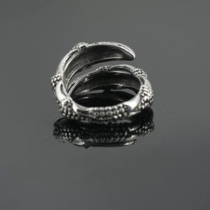 Bague vintage en acier titane écailles de dragon avec design gothique punk ajustable