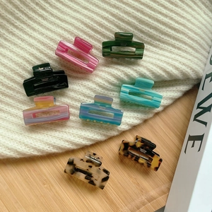 French Style Mini Acetate Hair Claw Clips Marble Texture Leopard Print Rectangular High Quality Small Hair Clamps For Women Styling Accessories