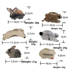 Tableau de tailles détaillé montrant les dimensions de six pinces à cheveux lapin