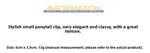 Detailed product dimensions and weight information for the small acetate hair claw clip