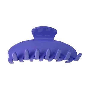 Glossy bright purple acetate hair claw clip for women in a minimalist solid color design