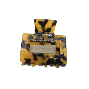 Pince à cheveux carrée motif léopard en acétate avec design écaille de tortue chic