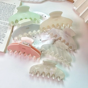 French Style Acetate Hair Claw Clip Minimalist Macaron Color Large Shark Clip For Women Elegant Handmade Hair Accessories