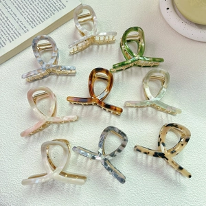 Elegante Pinza Per Capelli In Acetato Leopardato Per Donna Motivo Marmo Conchiglia Grande Tenuta Forte Accessori Per Capelli