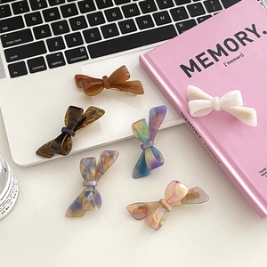 French Style Acetate Bow Hair Clip Elegant Side Barrette Duckbill Clip Fashionable Hair Accessory For Women Simple Headwear