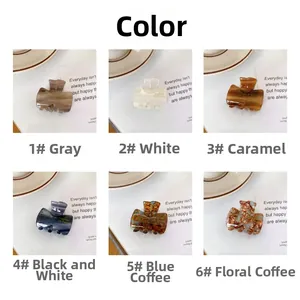 Detailed collection of six acetic acid bow claw clips in various tortoiseshell patterns