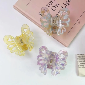 Elegante Molletta per Capelli a Farfalla in Acetato da Donna Design a Cuore Svuotato Fatto a Mano Grande Clip Marmo Accessori