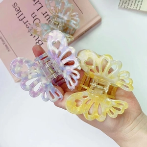 Elegante molletta per capelli a farfalla in acetato marmorizzato di alta qualità