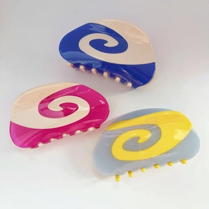 Fermaglio per Capelli in Acetato alla Moda Motivo a Vortice Colore a Contrasto Grande Clip per Donna Accessori Capelli