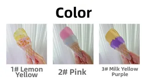 Détail de trois pinces à cheveux en forme de glace en acétate coloré pour filles