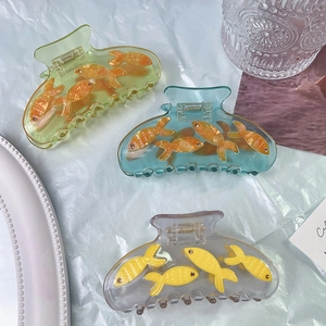 Acetate Goldfish Hair Claw Clip For Women Cute Fish Tank Pattern Shark Clip Summer Vacation Hair Accessories