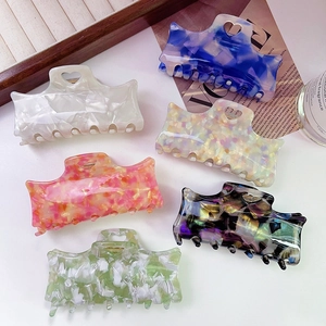 Pinze per Capelli in Acetato alla Moda per Donna Elegante Clip a Squalo con Texture di Marmo Unico Accessorio per Capelli a Cuore Svuotato per Uso Quotidiano