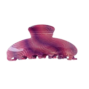 Pink wavy marble patterned large hair claw clip for thick hair styling accessory