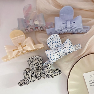 Pinza per Capelli a Fiocco in Acetato Stile Francese per Donna a Pois Sfumata Grande Clip a Squalo Elegante Accessorio per Capelli Fatto a Mano