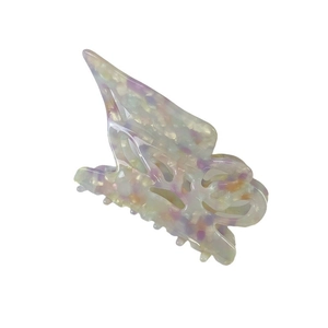 Elegant butterfly hair claw clip in colorful pearlescent acetate with hollow design