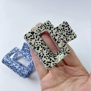 Minimalist acetate hair claw clip set with vintage spotted and floral patterns