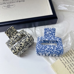 Vintage Acetate Hair Claw Clip Geometric Hollow Square Rectangular Marble Pattern Fashion Hair Accessories For Women Gift