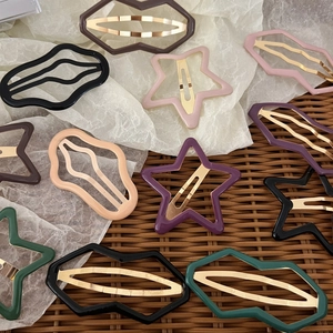 Pinces à Cheveux BB Géométriques Étoile Nuage en Acétate Coloré pour Femmes Filles Barrettes Latérales Mode Antidérapantes Accessoires de Coiffure