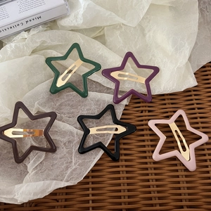 Lot de barrettes à cheveux colorées en forme d'étoile avec finitions mates