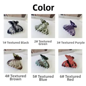 Six pinces à cheveux en acétate marbré coloré avec des accents de strass brillants