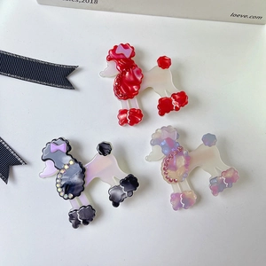 Lindas pinzas para el pelo de caniche en acetato con diamantes de imitación