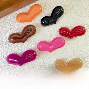 Close-up of colorful 4mm thick heart-shaped acetate hair clips in various patterns