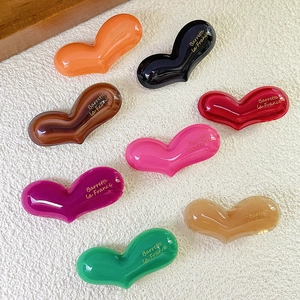 French Style Acetate Heart Hair Clip For Women Asymmetrical Side Clip Polished Minimalist Hairpins Headwear Accessory