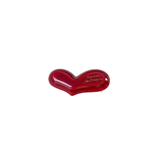 French style 4mm red heart acetate hair clip with golden Barrette La France lettering