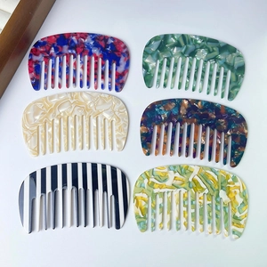 Vintage Acetate Wide Tooth Hair Comb Massage Anti Static Marble Pattern Hair Brush For Women Portable Styling Beauty Tool