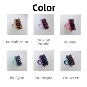 Detailed macro view showing six colors of marble textured acetic acid hair claws