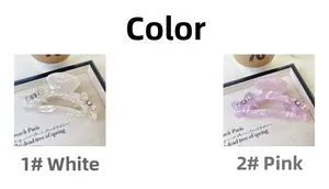 Détails de pinces à cheveux en acétate avec nœuds et strass en blanc et rose élégant