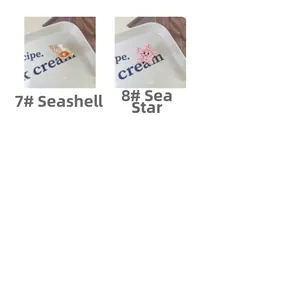 Detail showing small acetate ocean clips including an orange conch and pink starfish