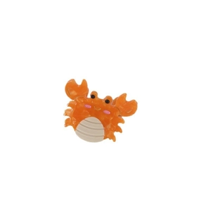 Cute orange crab mini acetate claw clip for side bangs with a smiling face and blush