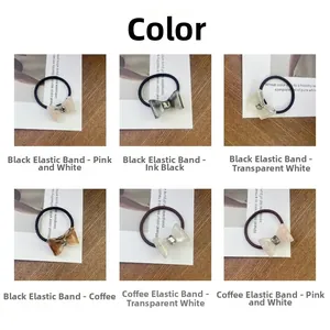 Detailed grid view of high-elasticity bow hair ties with sparkling center rhinestones