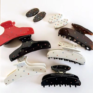 Süße Bunte Strass Acetat Haarkralle Elegant Geometrisch Haarklammern Haargummis Für Damen Mode Haarschmuck