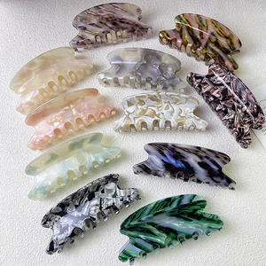 Elegant Acetate Marble Texture Hair Claw Large French Niche Shark Clip For Women Girls Minimalist Fashion Hair Accessory