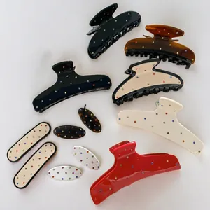 Bunte Strass Acetat Haarklammern und Spangen Set für Damen Haarstyling Zubehör