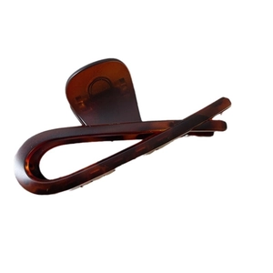 Minimalist large tortoise shell hair claw clip with vintage dark brown resin texture