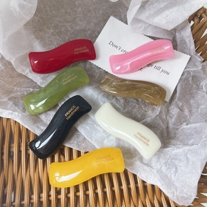 Elegant Wavy Marble Pattern Hair Clip Handmade French Style Resin Duckbill Clip Side Clip For Women Hair Accessories
