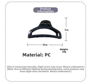Dettagli della molletta geometrica in PC, dimensioni 10 cm x 5 cm e peso di 32 g