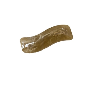 Amber wave-shaped hair clip with marble pattern and gold France Handmade lettering