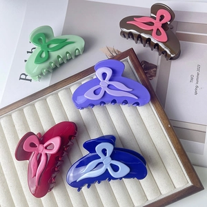 Pince à Cheveux Nœud en Acétate Style Y2K Millénaire Ellipse 3D Pince de Requin Pour Femmes Accessoires de Cheveux Mode