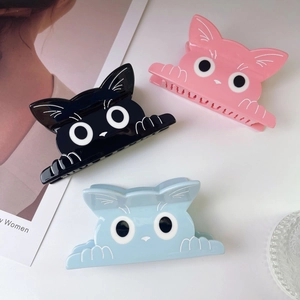 Simpatica Pinza per Capelli a Forma di Gatto in Acetato Grande Fermaglio a Squalo Accessori per Capelli Donna Ragazza Styling Quotidiano