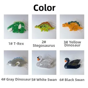Détails de pinces à cheveux en acétate de qualité en formes de dinosaure et cygne